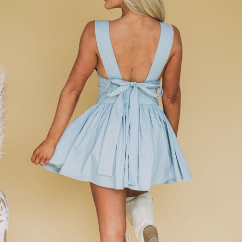 Drop Waist Bow Back Corset Dress